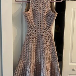 Herve Leger Pink Geometric Midi Dress
